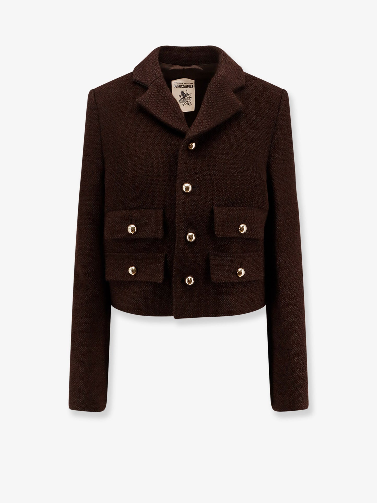 Blazer in misto lana con bottoni in metallo