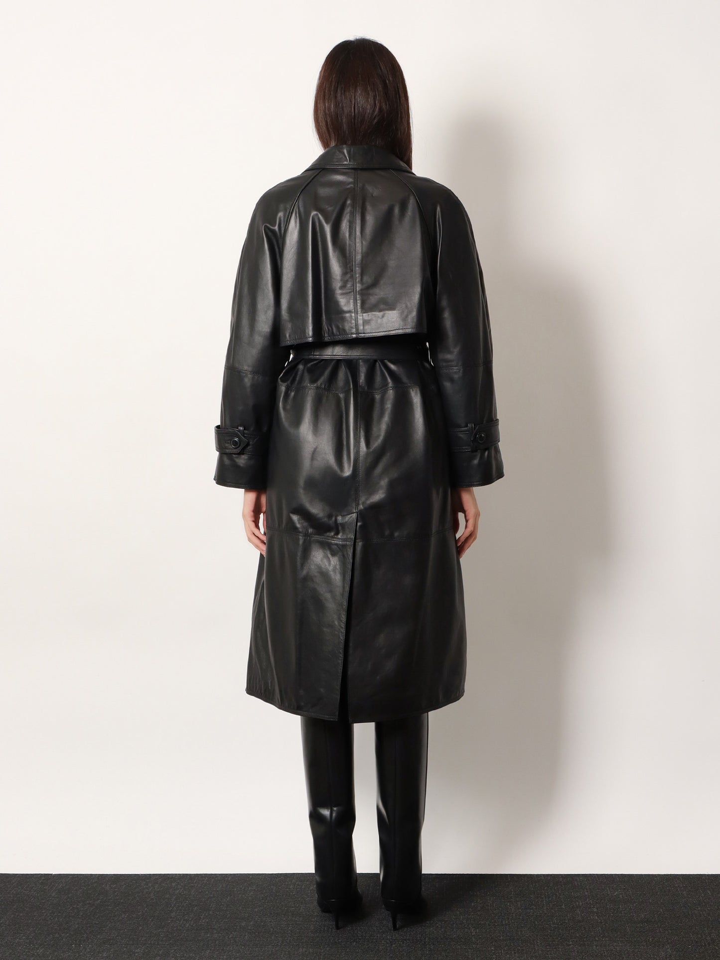 First Class leather trench with padding