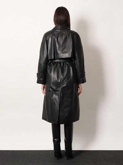 First Class leather trench with padding thumbnail