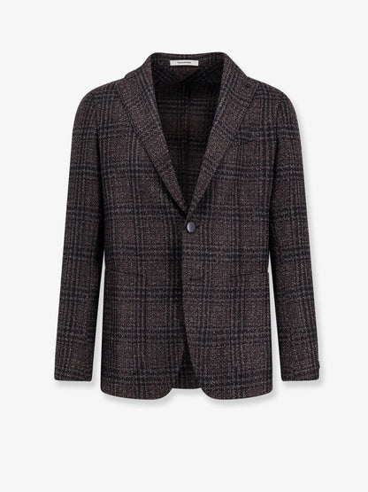 Single-breasted virgin wool blend blazer thumbnail