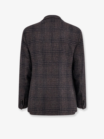 Single-breasted virgin wool blend blazer thumbnail