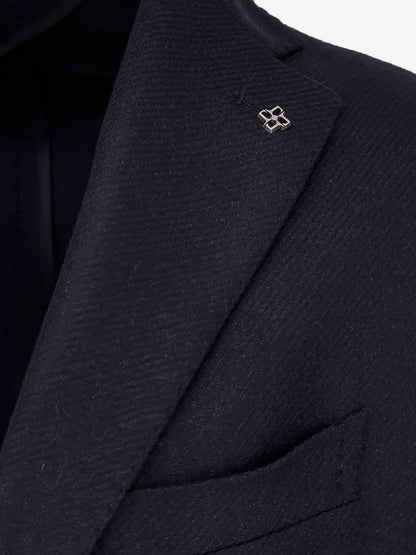 Single-breasted virgin wool and cashmere blazer thumbnail