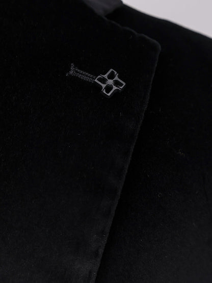 Single-breasted velvet blazer thumbnail