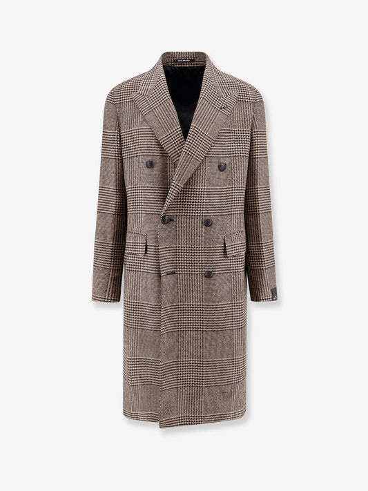 Prince-of-wales virgin wool coat