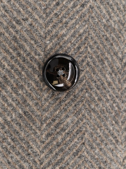 Herringbone virgin wool and cashmere coat thumbnail