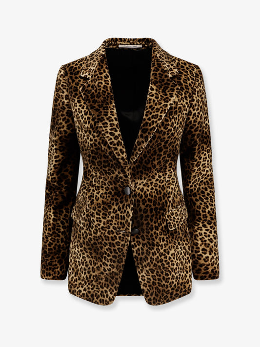 Animalier cotton blazer