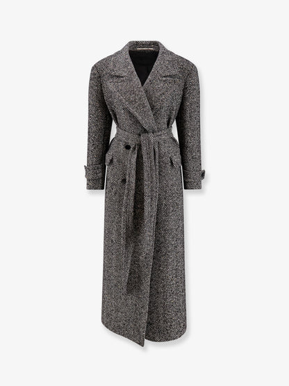 Julia wool blend coat with herringbone pattern thumbnail