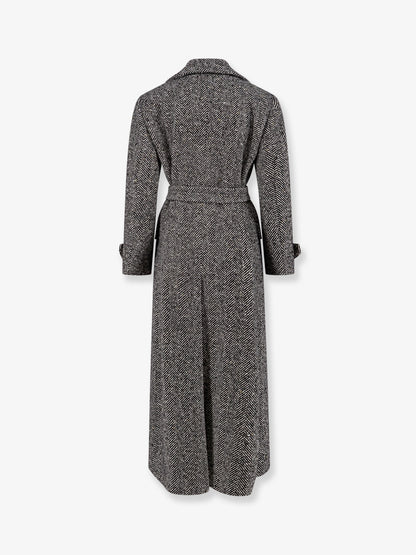 Julia wool blend coat with herringbone pattern thumbnail