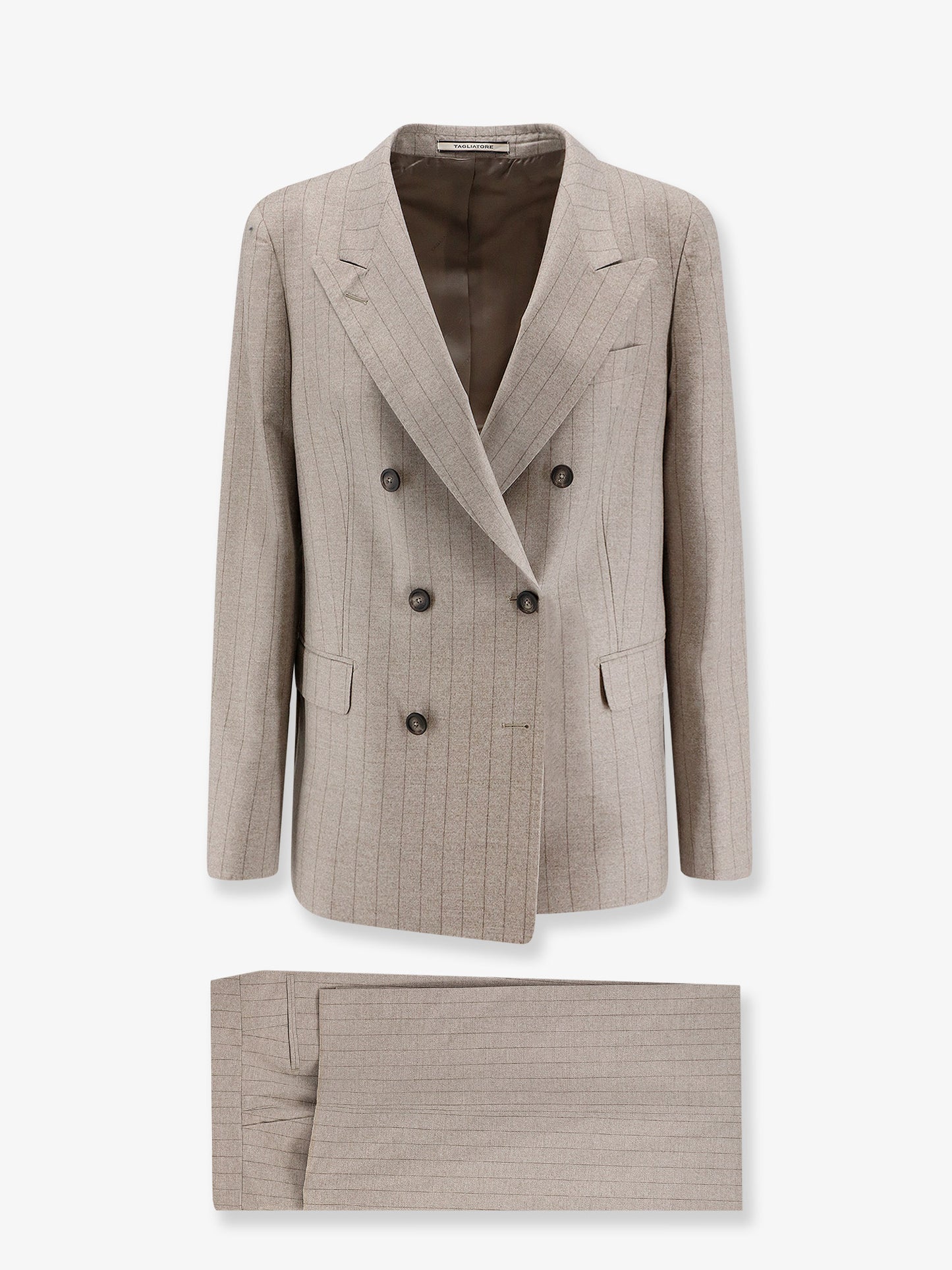Parigi virgin wool suit with pinstriped pattern