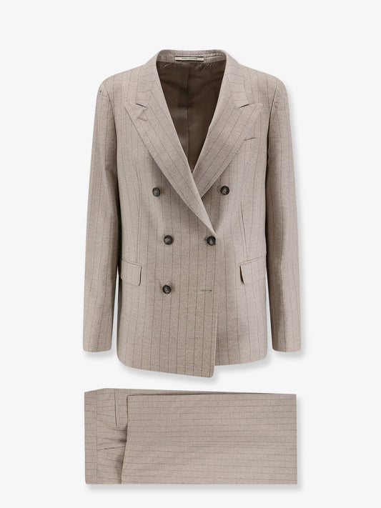 Parigi virgin wool suit with pinstriped pattern