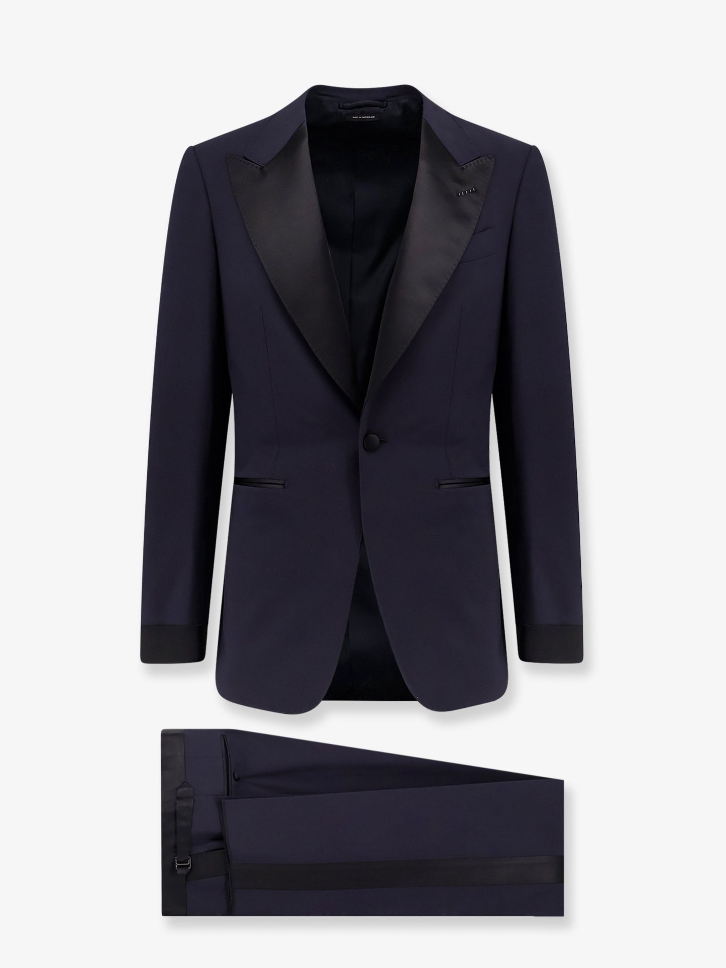 Wool tuxedo with contrasting profiles