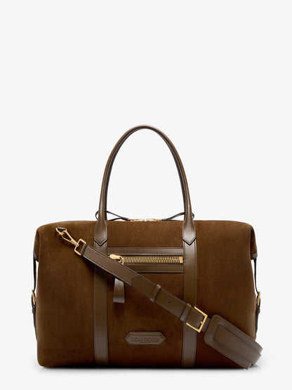 Suede travel bag with leather inserts thumbnail