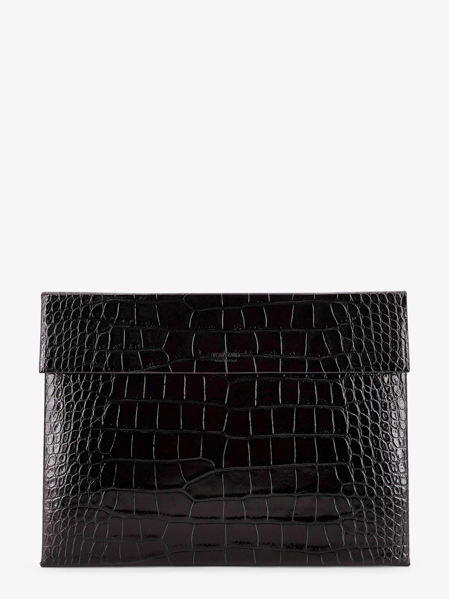 Crocodile-print leather document holder