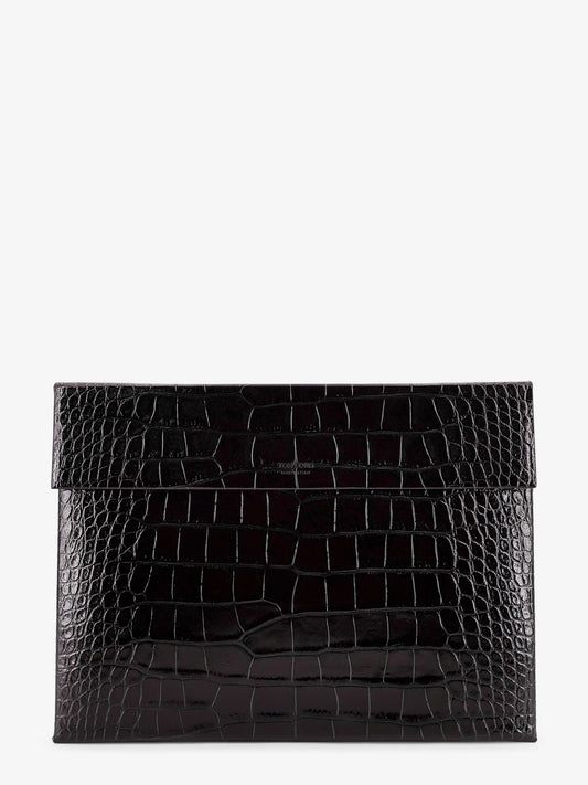 Crocodile-print leather document holder
