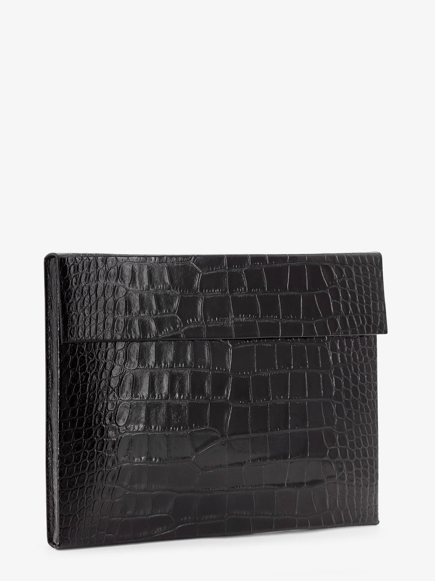 Crocodile-print leather document holder