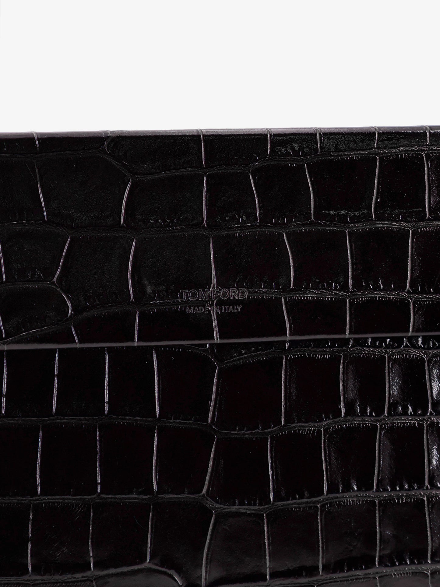 Crocodile-print leather document holder