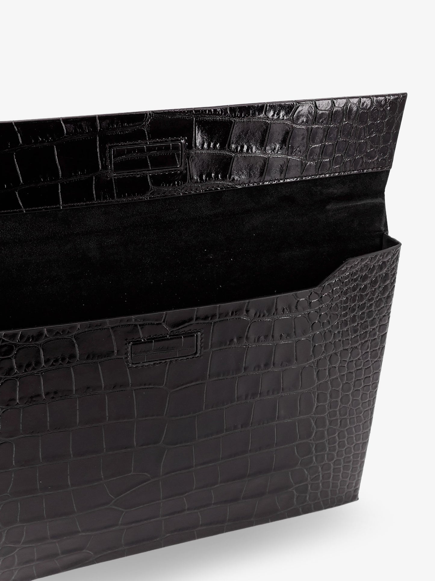 Crocodile-print leather document holder