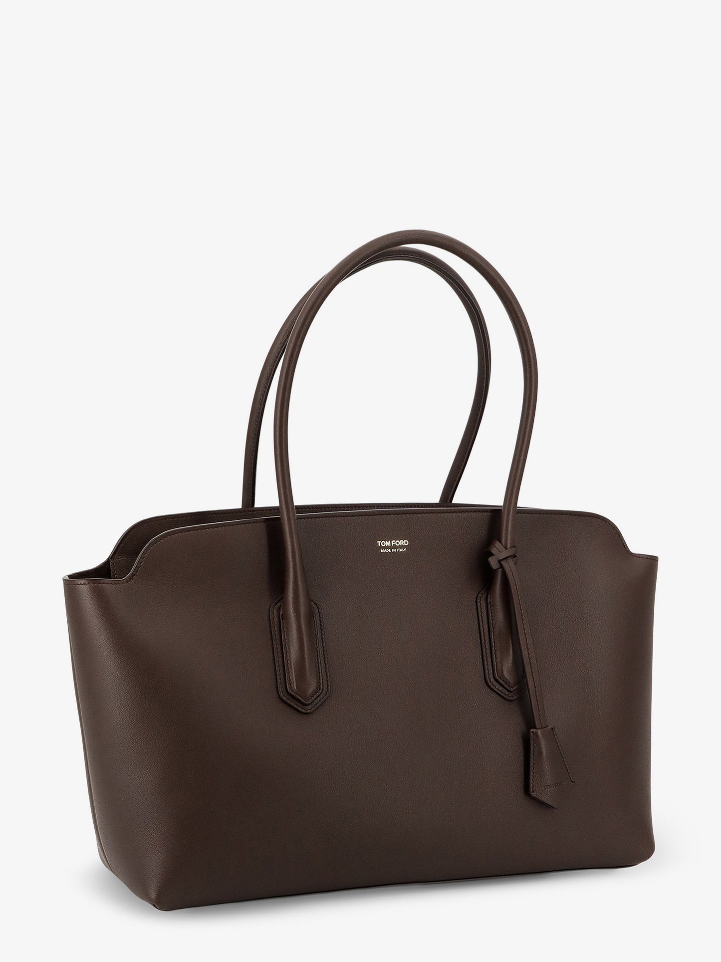 Leather shoulder bag with logo