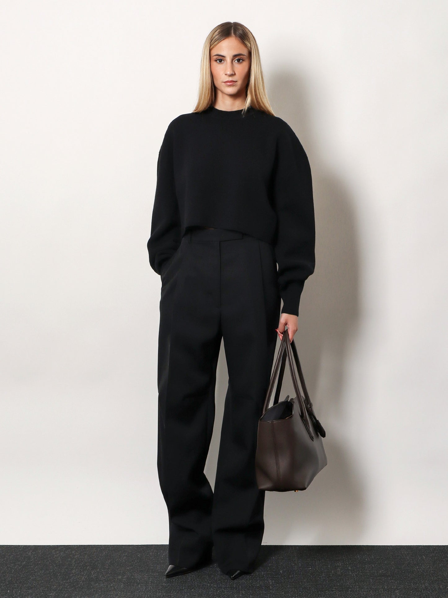 Pleated wool trousers