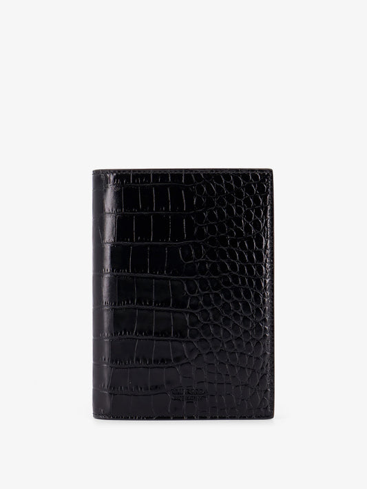 Crocodile-print leather wallet