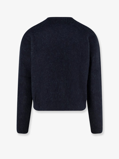 Diamond pattern alpaca blend cardigan thumbnail