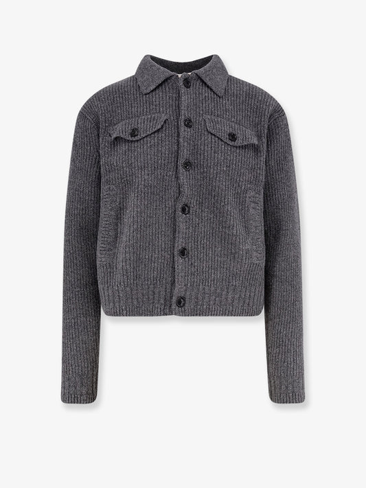 Ribbed wool and cotton cardigan