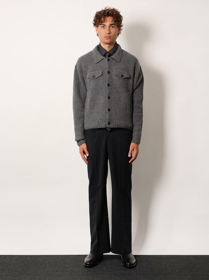 Ribbed wool and cotton cardigan thumbnail