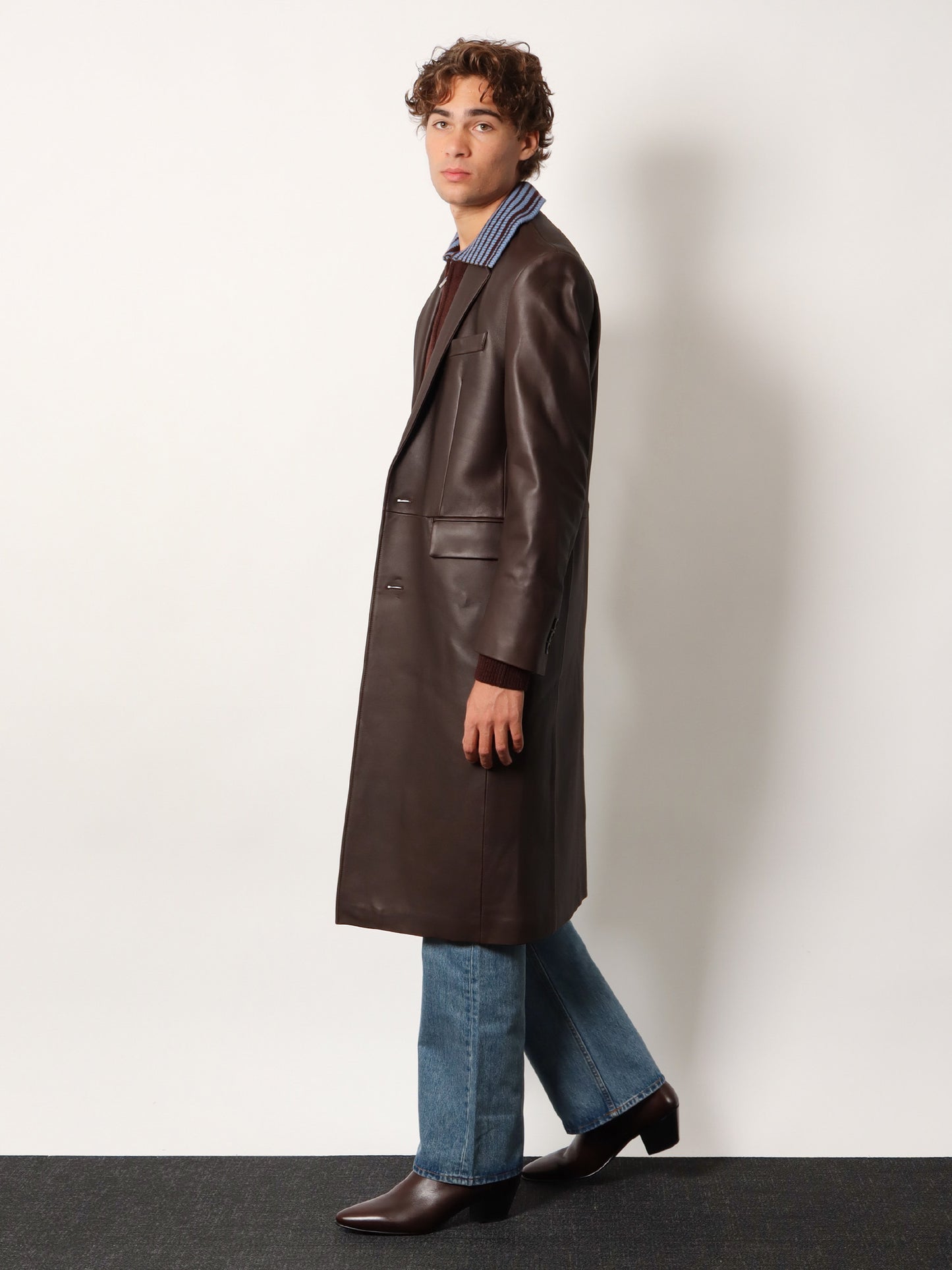 Unisex leather coat