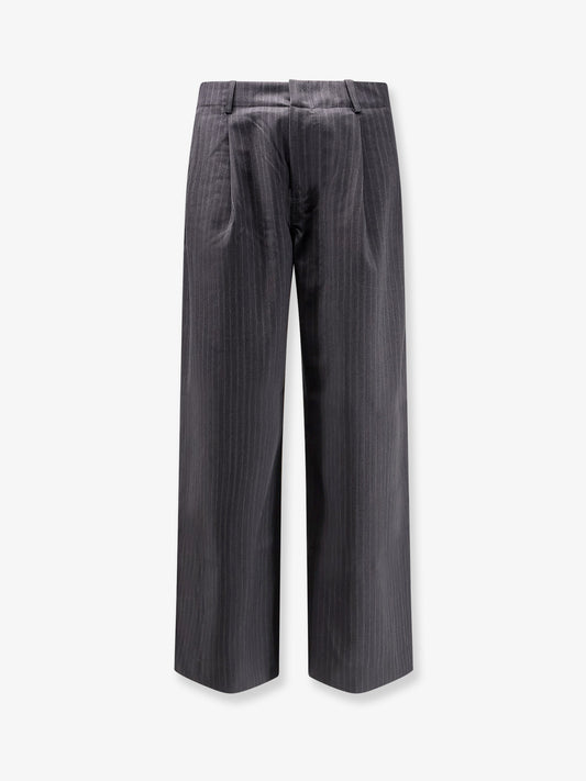 Wool blend Unisex pinstriped trousers