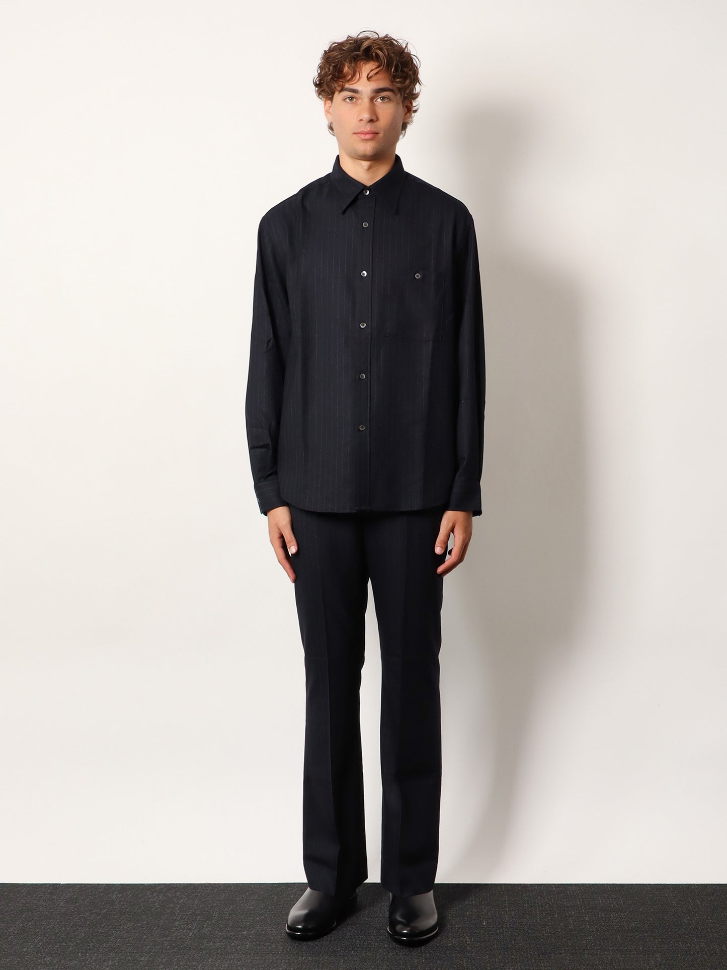 Wool blend Unisex striped shirt