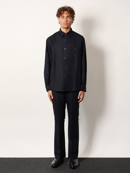 Wool blend Unisex striped shirt thumbnail