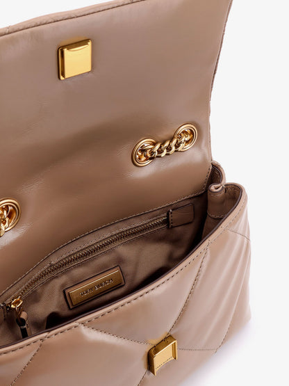 Borsa a spalla Kira in pelle matelassé con logo in metallo thumbnail