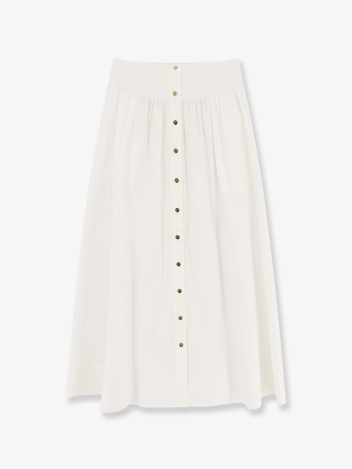 Cotton skirt with logoed buttons