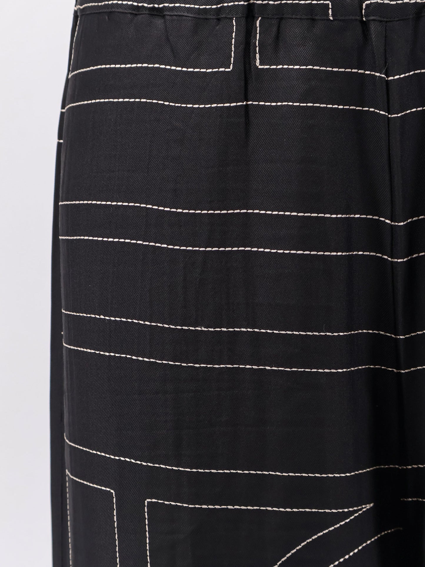 Silk trousers with Monogram Logo embroidery