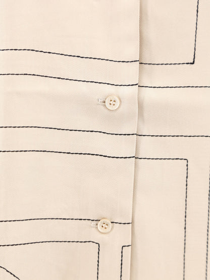 Silk shirt with monogram logo embroidery thumbnail