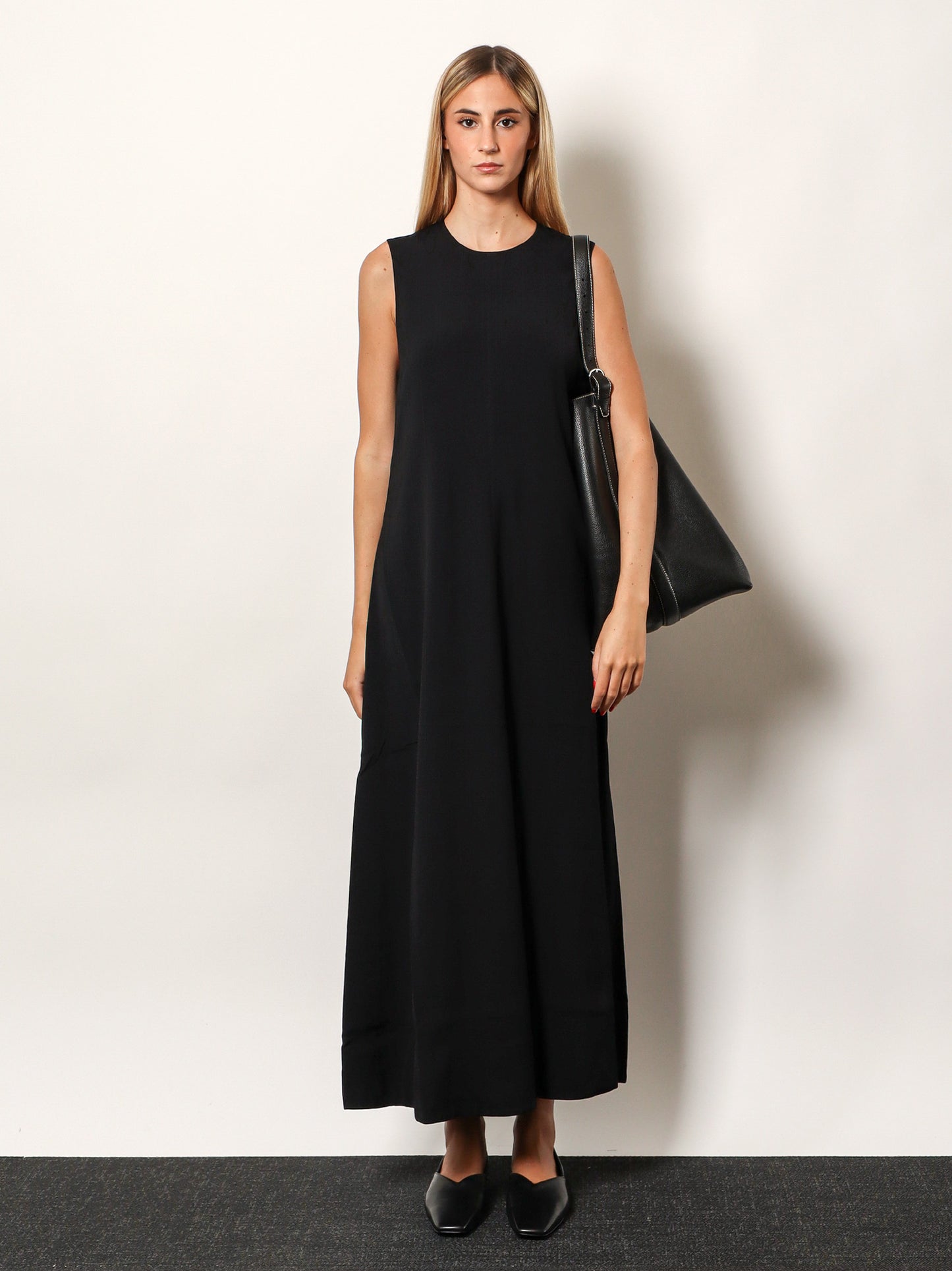 Woven Stripes long viscose dress