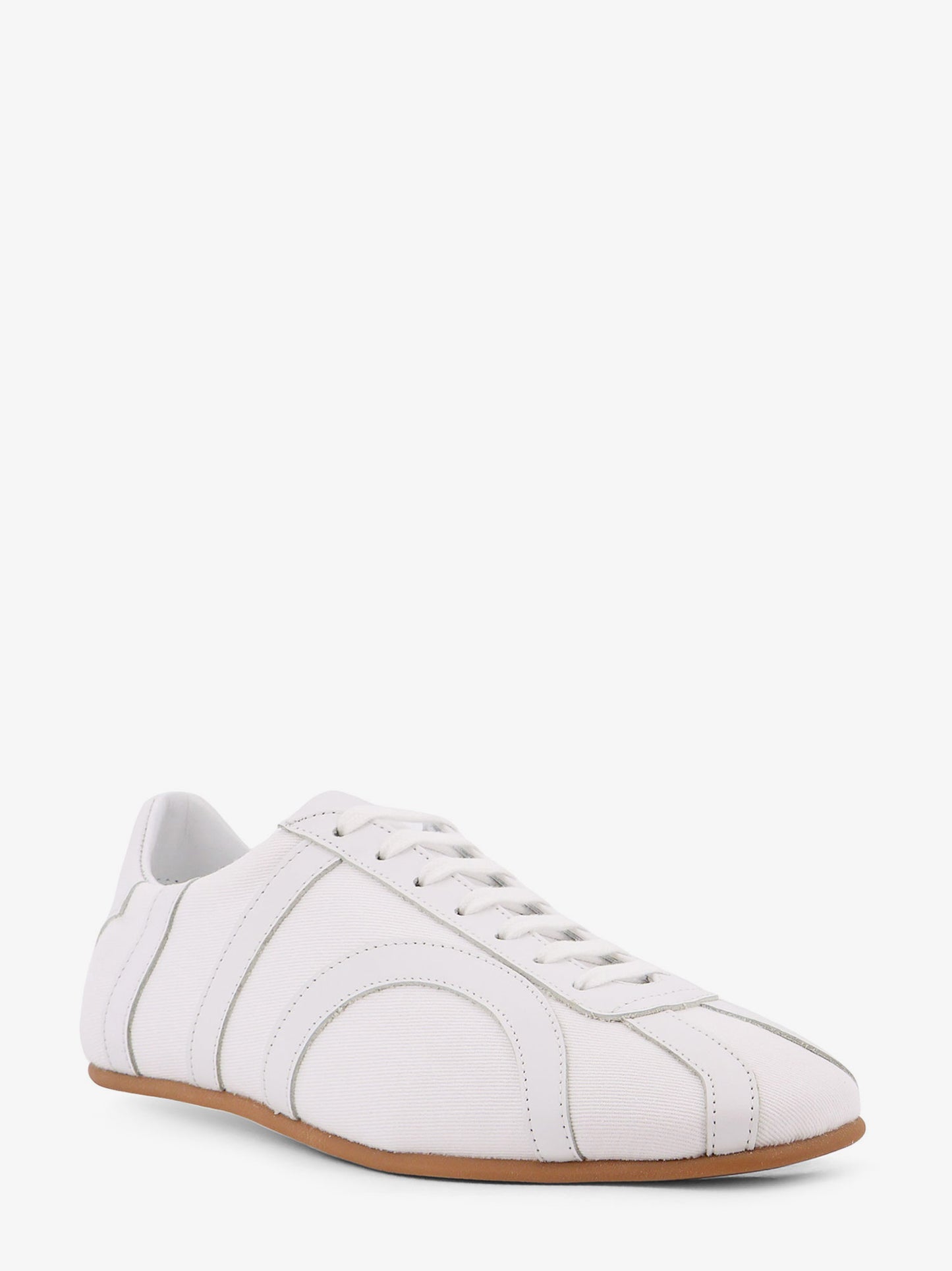 Canvas low-top sneakers with leather profiles