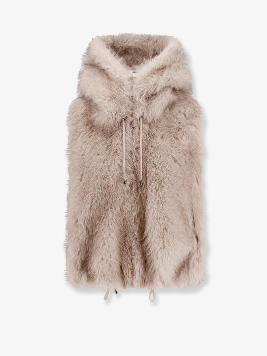 Sleeveless faux fur jacket