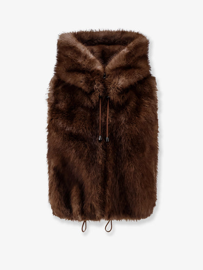 Sleeveless faux fur jacket thumbnail