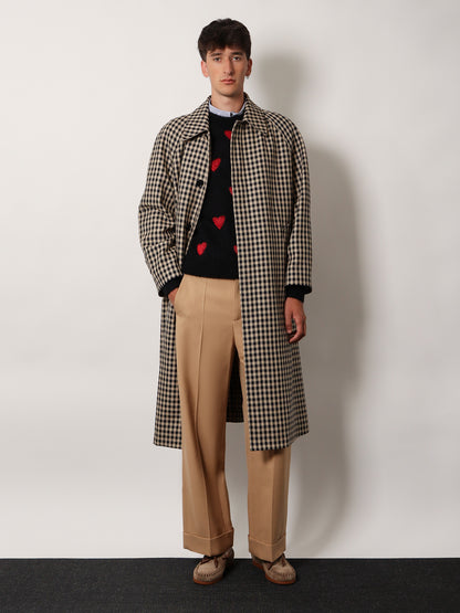 Wool and cotton coat with Vichy motif thumbnail