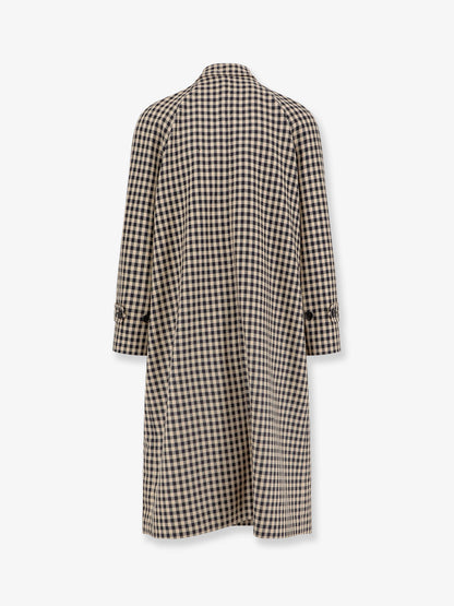 Wool and cotton coat with Vichy motif thumbnail