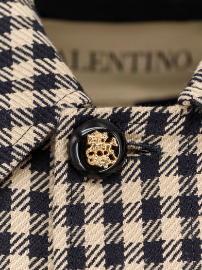 Wool and cotton coat with Vichy motif thumbnail
