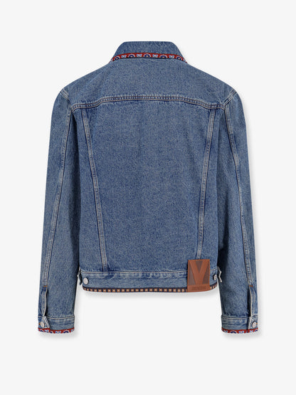 Denim jacket with multicolor embroidery thumbnail