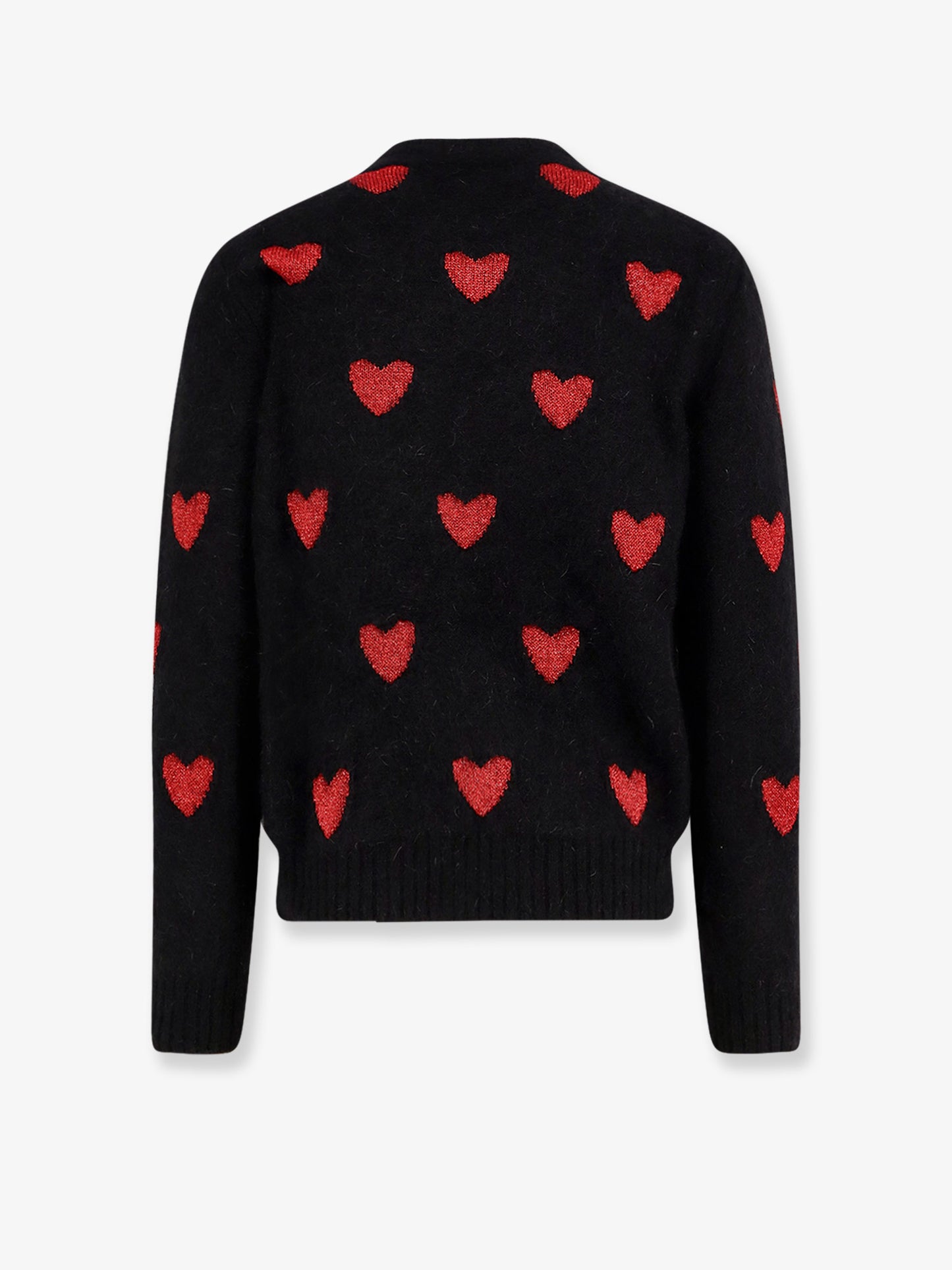 Wool and mohair sweater with lurex hearts