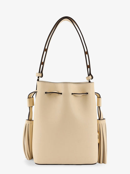 Leather bucket bag with metal VLogo Signature thumbnail