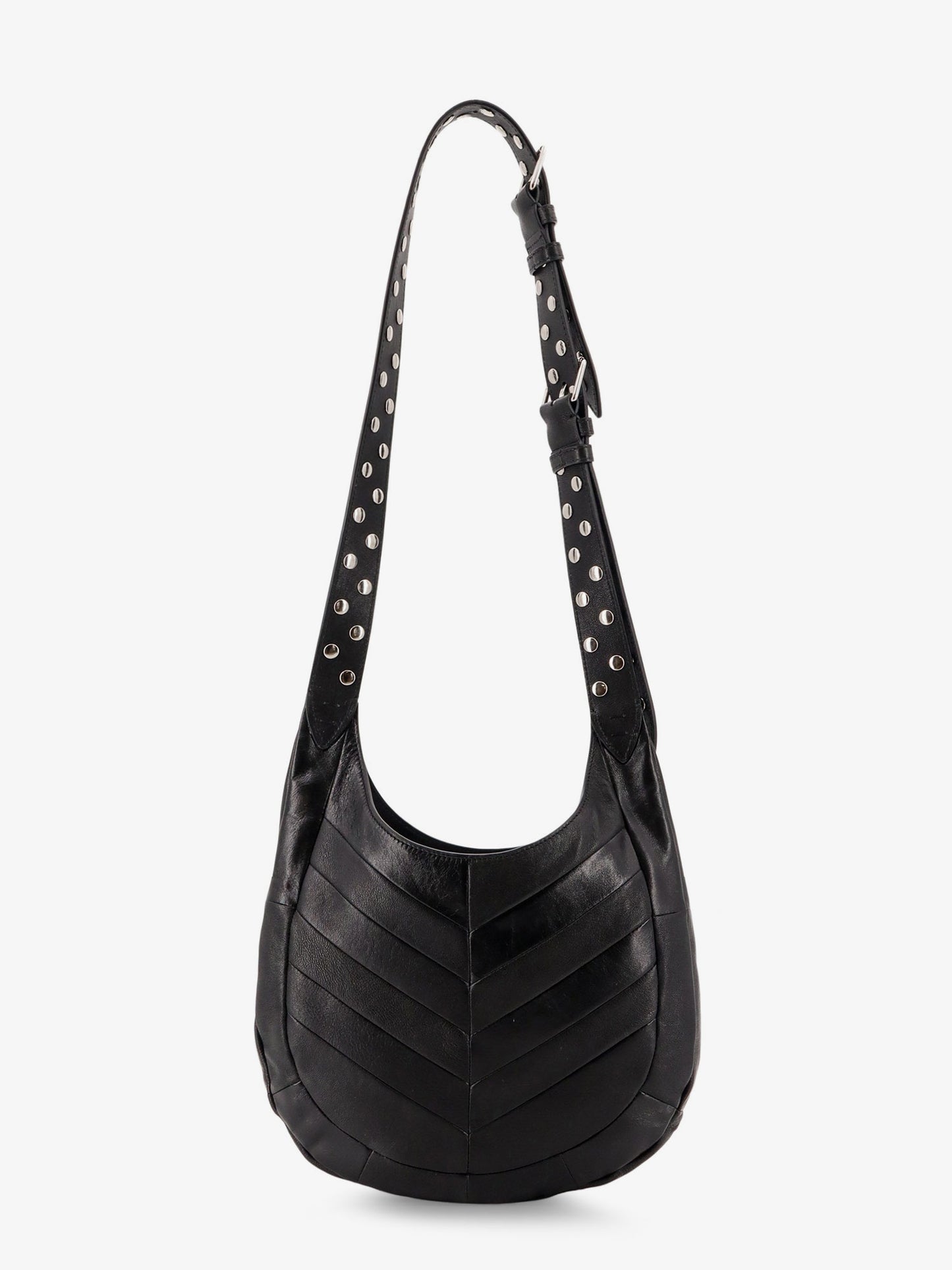 Leather Hobo crossbody bag with metal VLogo Signature
