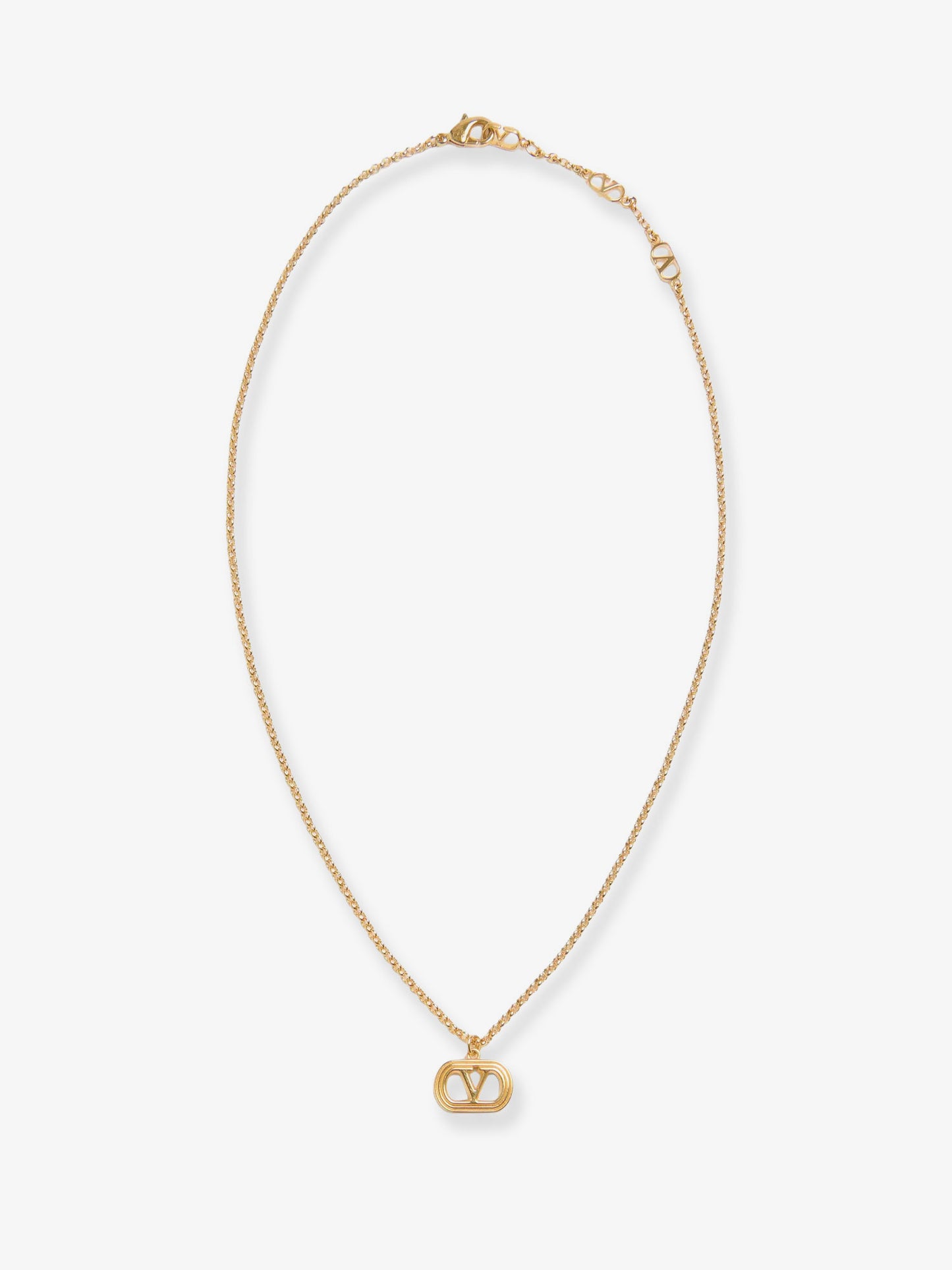 Ovalette metal necklace with golden finish