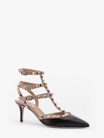 Rockstud leather decolleté slingback thumbnail