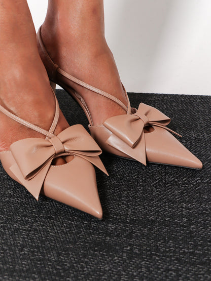 Bowow leather decolleté slingback thumbnail