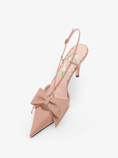 Bowow leather decolleté slingback thumbnail